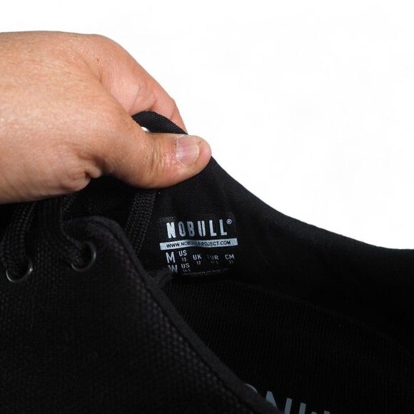 NOBULL Canvas Trainer Workout Sneakers Black / White Men's 13 - Picture 10 of 11